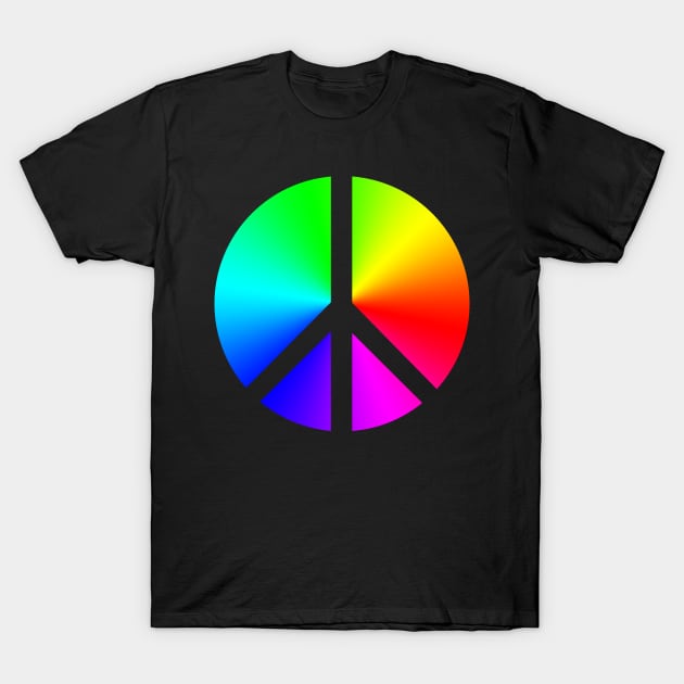 Negative Space Rainbow Peace Sign T-Shirt by Kristal Stittle